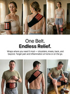 Glouren infrared therapy waist belt packaging with included handheld controller and charging cable